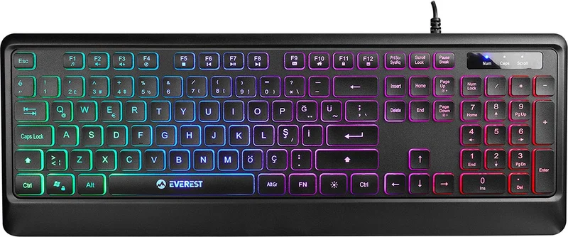 Everest KB-2025 Rtm Rainbow Backlight Membrane Gaming Keyboard Professional Keyboard