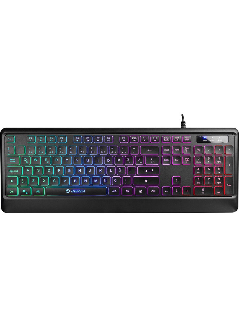 KB-2025 Rtm Rainbow Backlight Membrane Gaming Keyboard Professional Keyboard