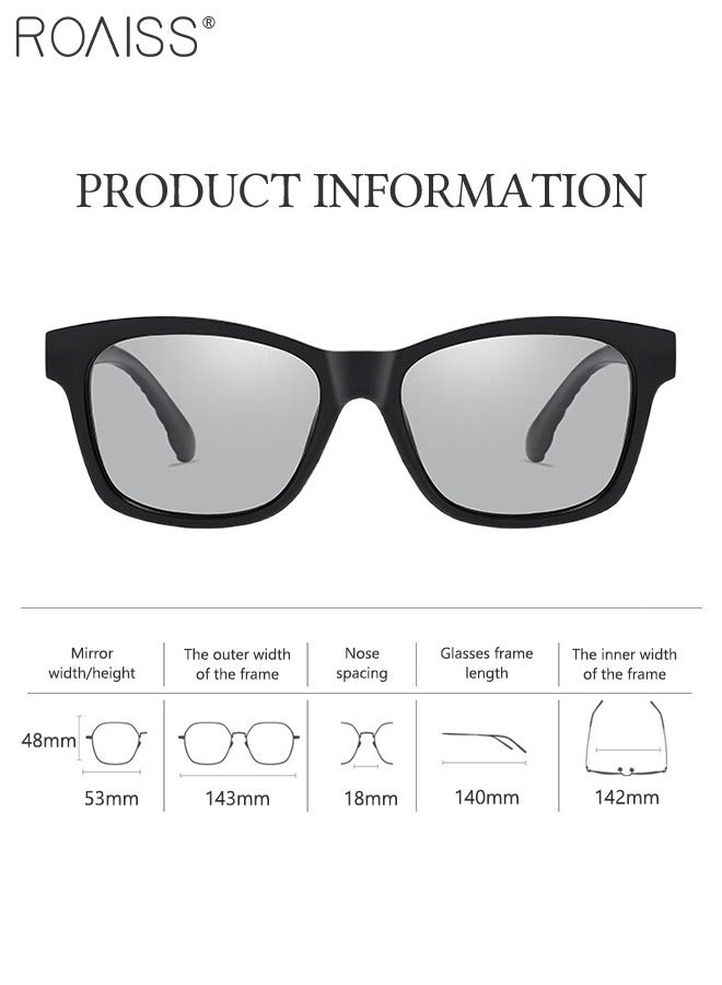 roaiss Square Polarized Sunglasses for Women, UV400 Protection Sun Glasses with Star Decoration, Fashion Sun Shades for Shopping Party Travel with Glasses Case, 53mm - Image 3