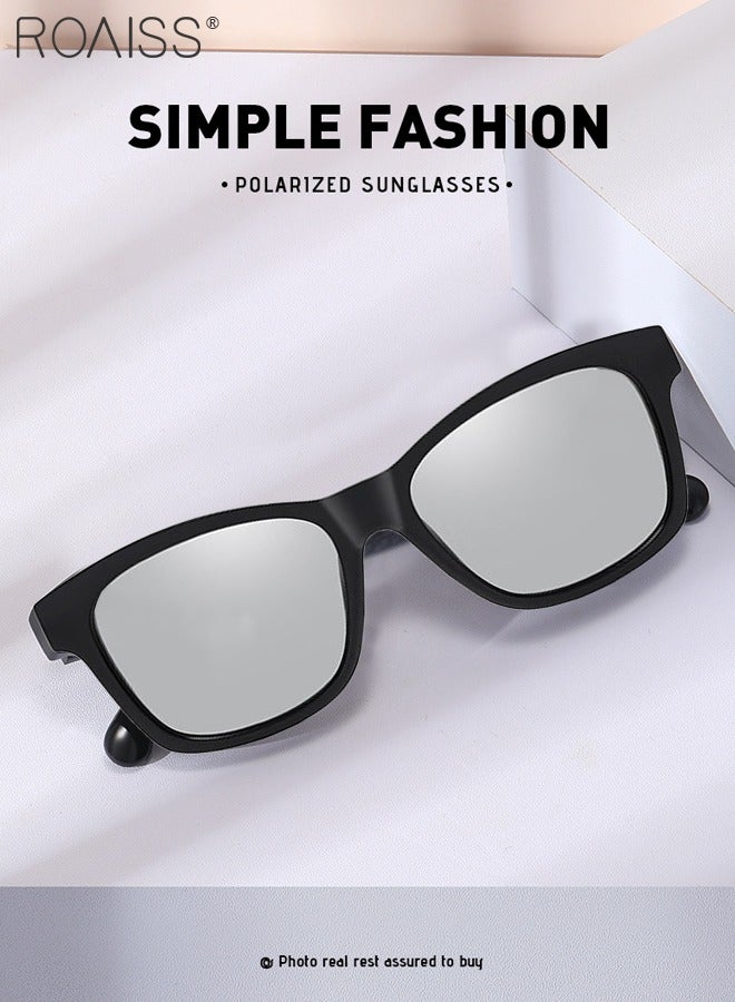 roaiss Square Polarized Sunglasses for Women, UV400 Protection Sun Glasses with Star Decoration, Fashion Sun Shades for Shopping Party Travel with Glasses Case, 53mm - Image 5