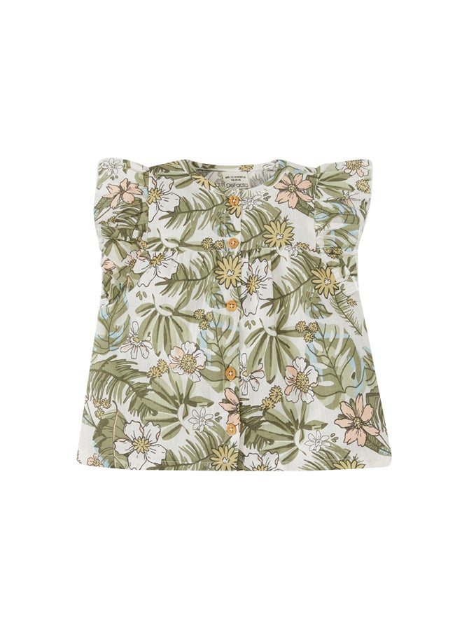 DeFacto - Babygirl Regular Fit Bike Neck Woven Short Sleeve Shirt - Image 1