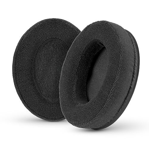 Brainwavz Velor Replacements Ear Pads - for ATH-M50X, SHURE, AKG, HifiMan, ATH, Philips, Fostex Velour Memory Foam Earpads & Many Over The Ear Headphones, Oval Black - Image 1