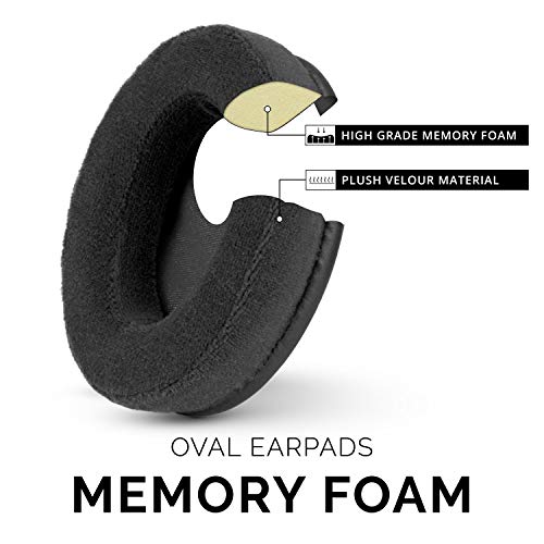 Brainwavz Velor Replacements Ear Pads - for ATH-M50X, SHURE, AKG, HifiMan, ATH, Philips, Fostex Velour Memory Foam Earpads & Many Over The Ear Headphones, Oval Black - Image 4