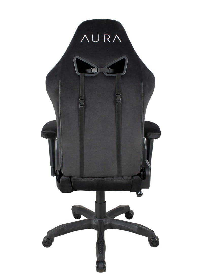 أورا كرسي الألعاب AURA Aria | تصميم مريح، ومساند للذراعين رباعية الأبعاد ودعم لأسفل الظهر في 4 اتجاهات | وظيفة الاستلقاء | كرسي من القماش الرغوي المصبوب بالكامل | مسامي ومريح لجلسات الألعاب الطويلة - Image 3