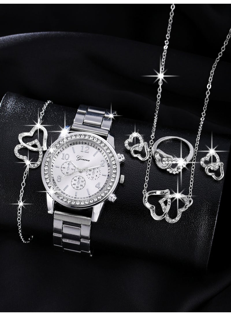 Geneva Elegant and fashionable women's watch set for daily wear, perfect choice for holiday and birthday gifts - Image 1