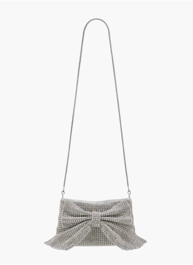 Celeste Women Bow Embellished Crossbody Bag with Chain Strap