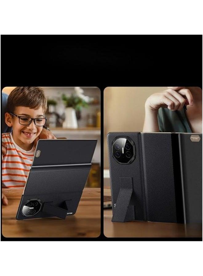 Leather Case Compatible with Huawei Mate XT, Hidden Wristband Bracket, Seismic and Anti Fall, Intelligent Window Automatic Wake-up/sleep - Image 4