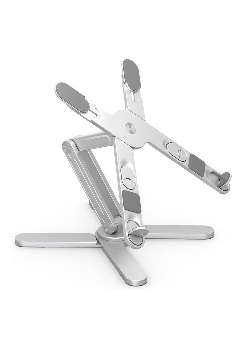 حامل شاشة محمول للمكتب، حامل كمبيوتر محمول قابل للتعديل مصنوع من مادة ABS+سيليكون، حامل شاشة محمول قابل للطي، يوفر المساحة وحامل كمبيوتر محمول مستقر لشاشة محمولة أقل من 15.6 بوصة، وأجهزة كمبيوتر محم - Image 1