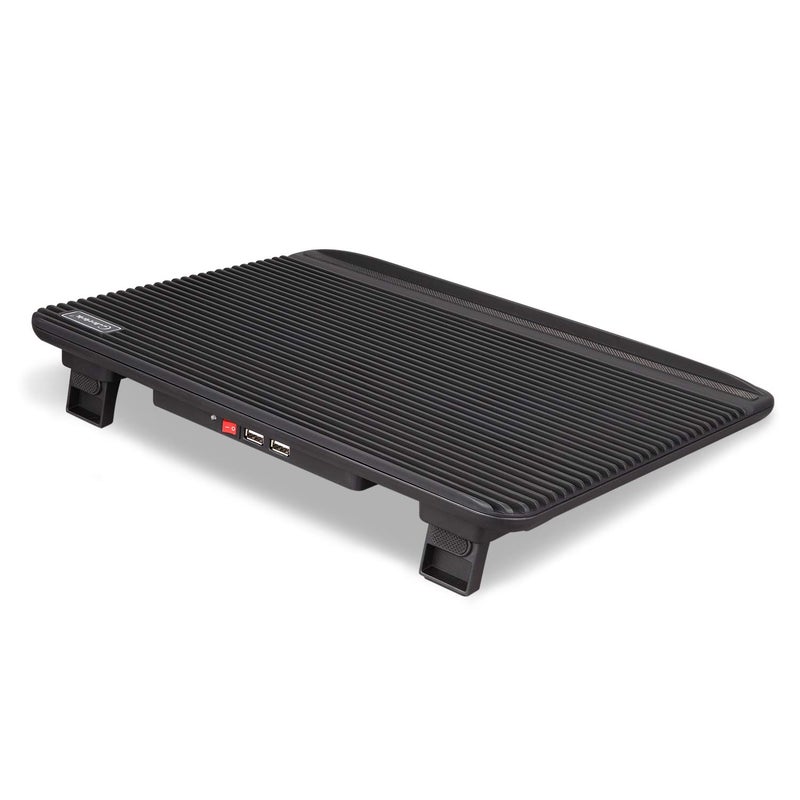 Coolertek Laptop Cooling Pad, Coolertek USB Powered Laptop Cooler, 2 Blue Silent Big Fans, Height Adjustable Non-Slip Laptop Stand with Dual USB 2.0 Ports, Fits 11-17 Inch Notebook - Black (N2) - Image 5
