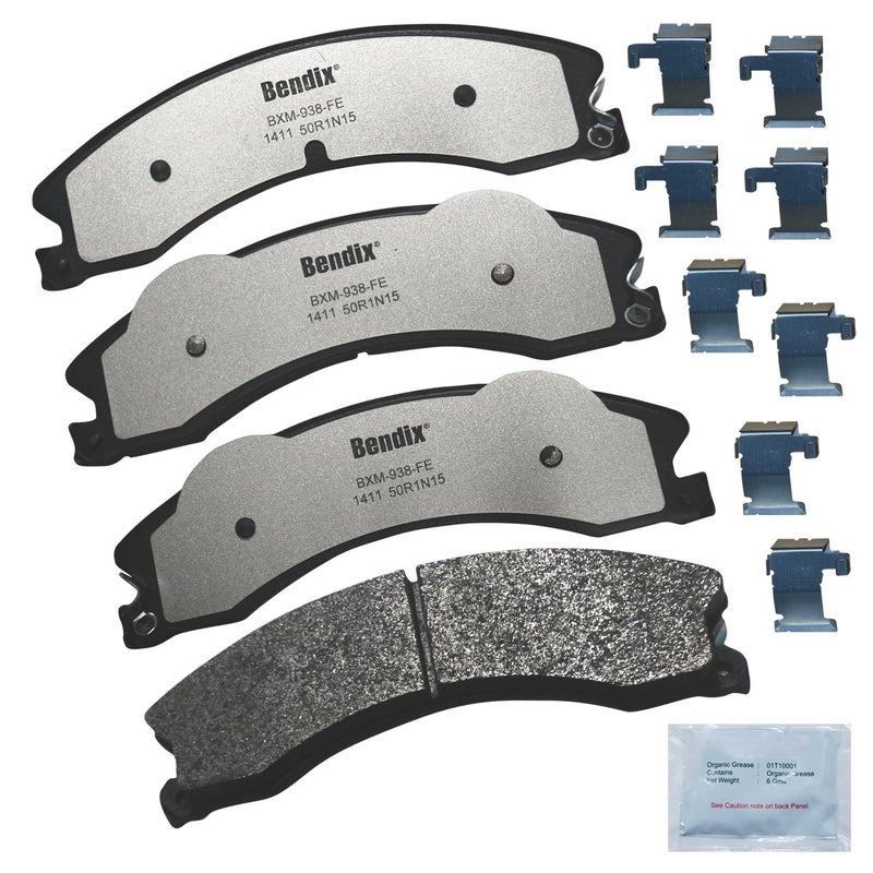 Bendix Fleet Metlok MKD1411FM Semi-Metallic Brake Pads for Select Models Chevrolet Express 3500,Express 4500,2500,Silverado,GMC Savana 3500,4500,Sierra HD,Nissan TITAN XD - Image 2