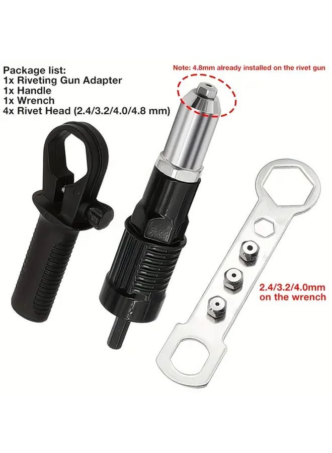 7pcs Professional Rivet Gun Adapters with Multisize Rivets for Automotive Repair - Image 1