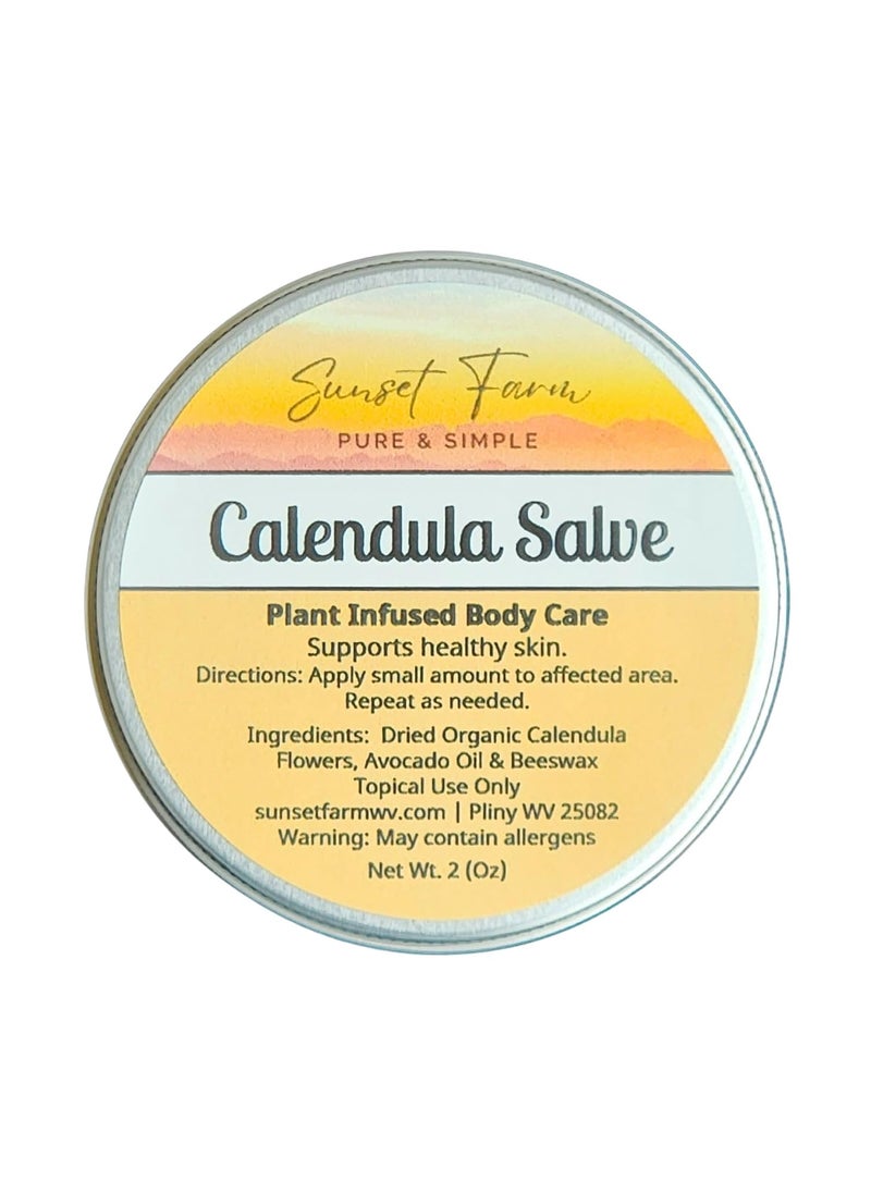 Handmade Calendula Salve Herbal Balm Skin Body Care Ointment 2 oz 