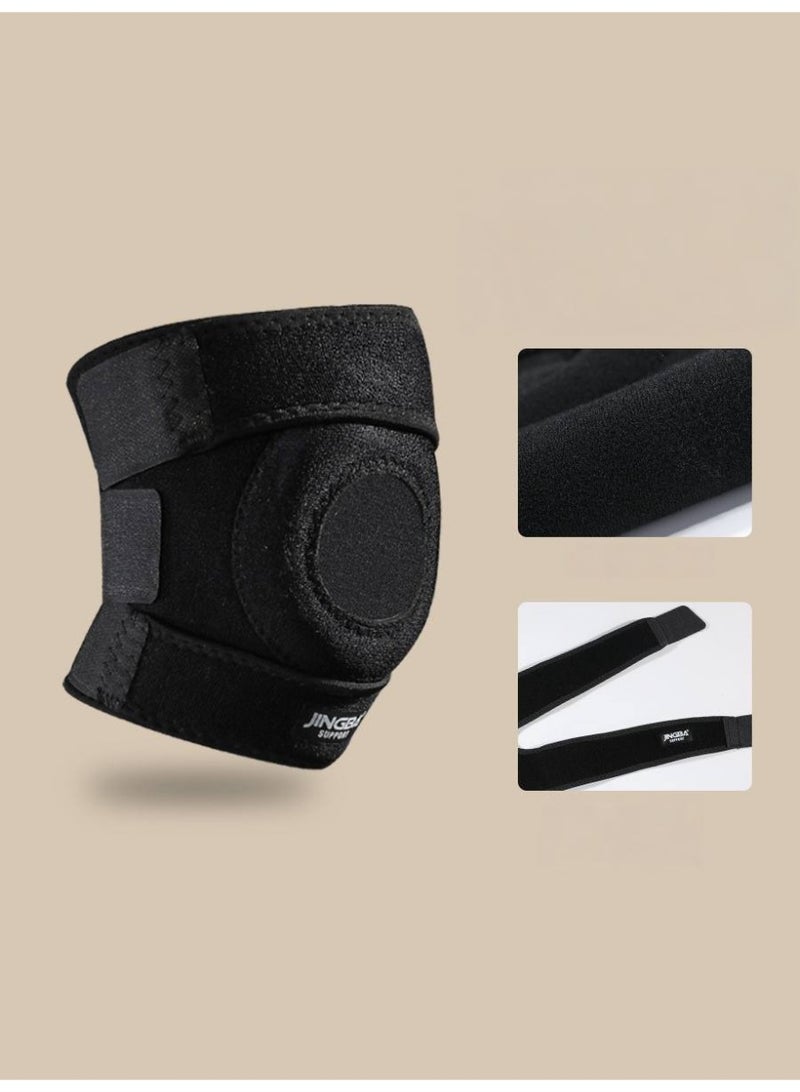 جينجبا سابورت دعامة الركبة مع حزام مزدوج ضاغط ودعم الرضفة - حزام قابل للتعديل لحماية الغضروف الهلالي وتخفيف الرباط الصليبي الأمامي/الجانبي - من النيوبرين القابل للتنفس للجري وكرة السلة وركوب الدراجات (للرجال والنساء) - Image 3