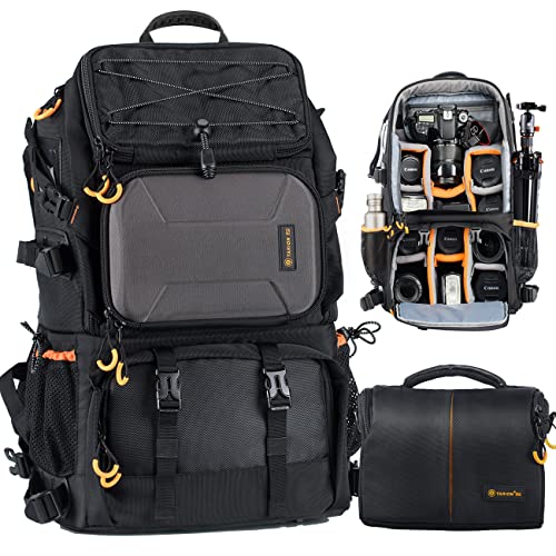 TARION 27L Large Waterproof Camera Backpack - 2 in 1 Professional Camera Bags for Photographers with 15.6" Laptop Compartment & Raincover & Tripod Holder (PB01) - Image 1