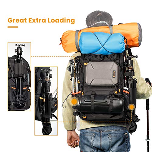 TARION 27L Large Waterproof Camera Backpack - 2 in 1 Professional Camera Bags for Photographers with 15.6" Laptop Compartment & Raincover & Tripod Holder (PB01) - Image 5