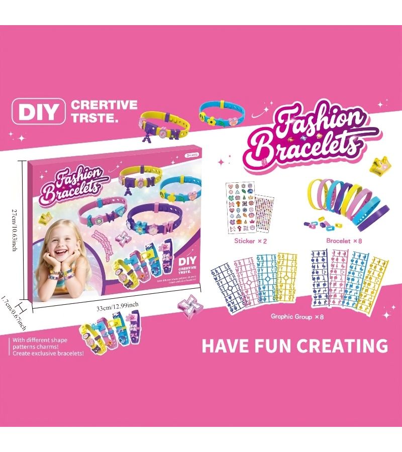 Creative Bead Craft Kit For Girls 4 Pack With Letters Patterns Jewelry Set - Image 3