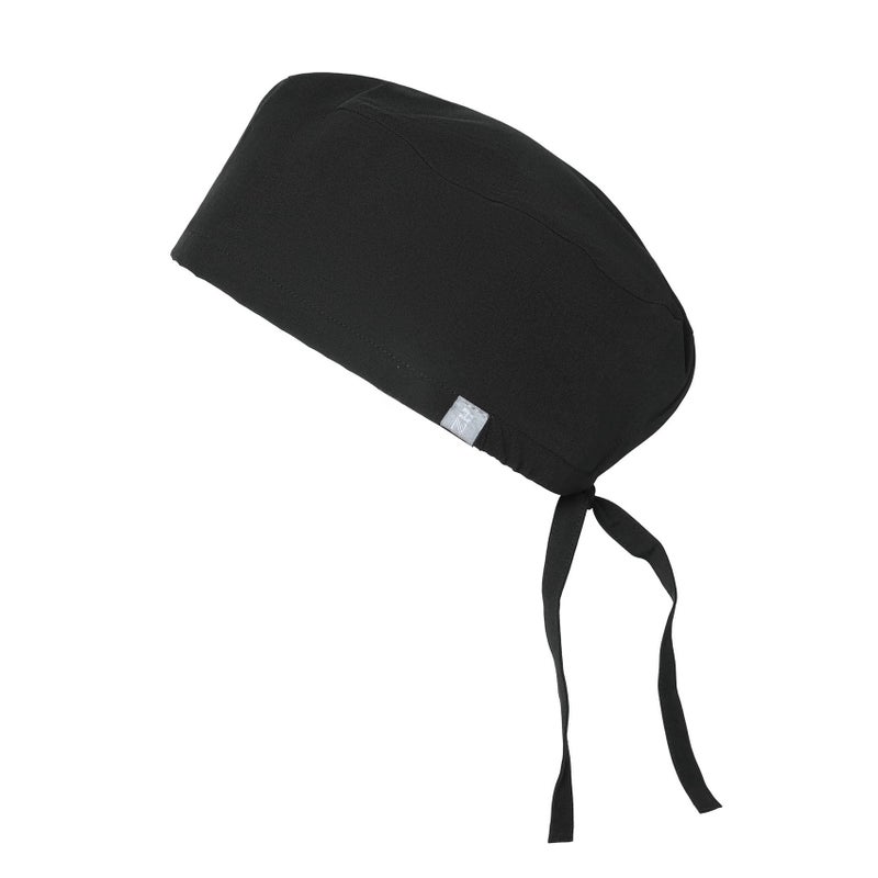 Cotton Printed Surgical Cap Unisex Black - Image 1
