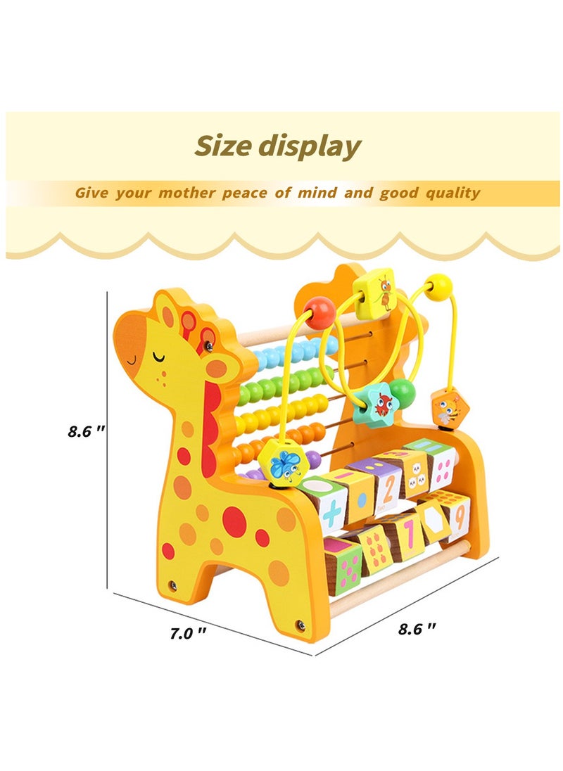 PYEBE - Wooden Activity Cube Toddler Activity Center Baby Play Cube Bead Maze - Image 1