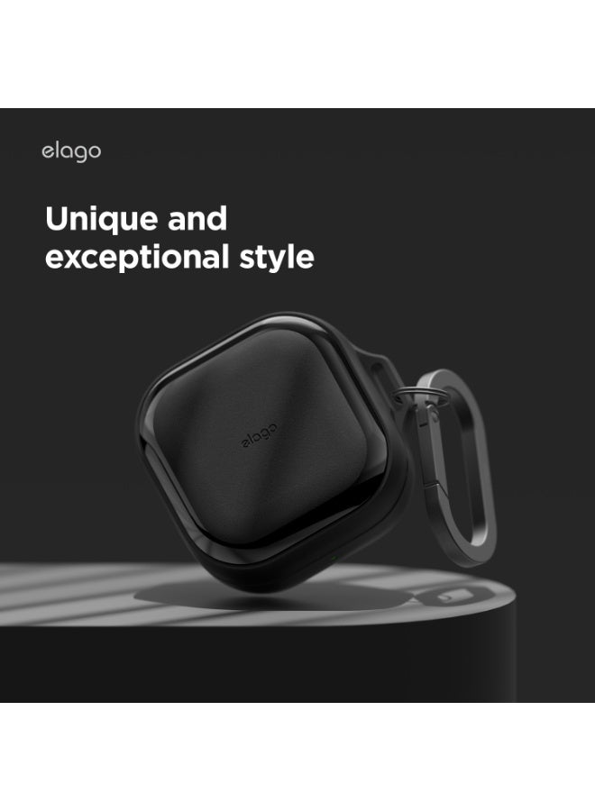 Elago EDC Hang Compatible with Samsung Galaxy Buds4 and Buds 4 Pro Case Cover with Carabiner - Black - Image 3