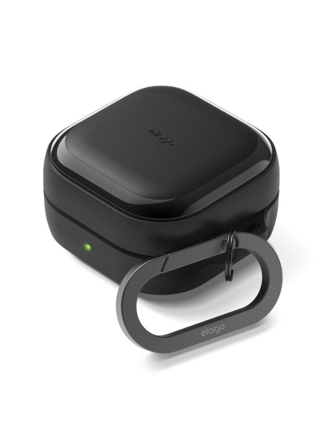 Elago EDC Hang Compatible with Samsung Galaxy Buds4 and Buds 4 Pro Case Cover with Carabiner - Black - Image 1