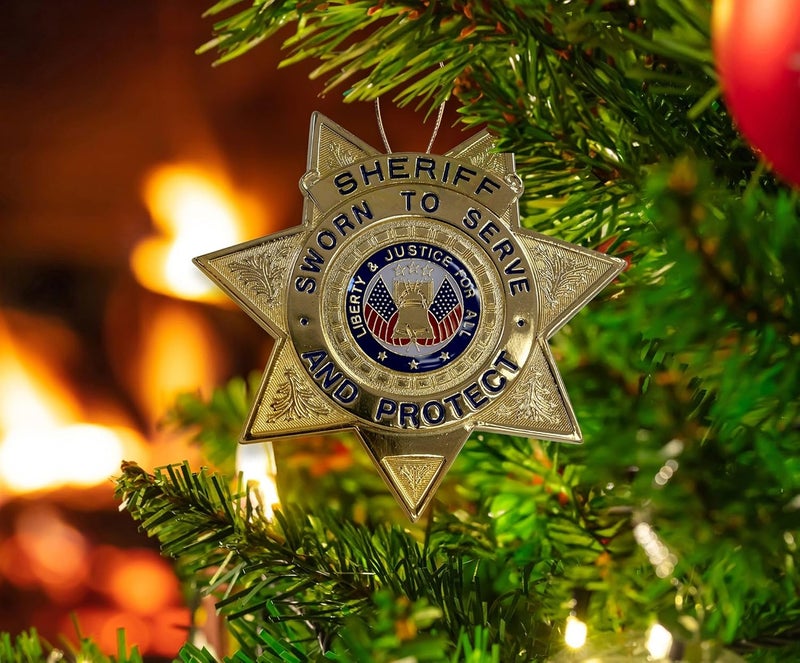 Allied Flag Sheriff Heroes Series Holiday Ornament - Officially Licensed Sheriff Medallion - Die Cast Metal - Image 2