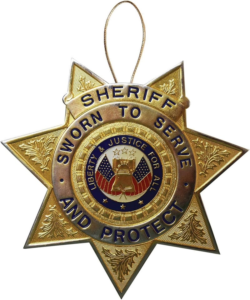 Allied Flag Sheriff Heroes Series Holiday Ornament - Officially Licensed Sheriff Medallion - Die Cast Metal - Image 1