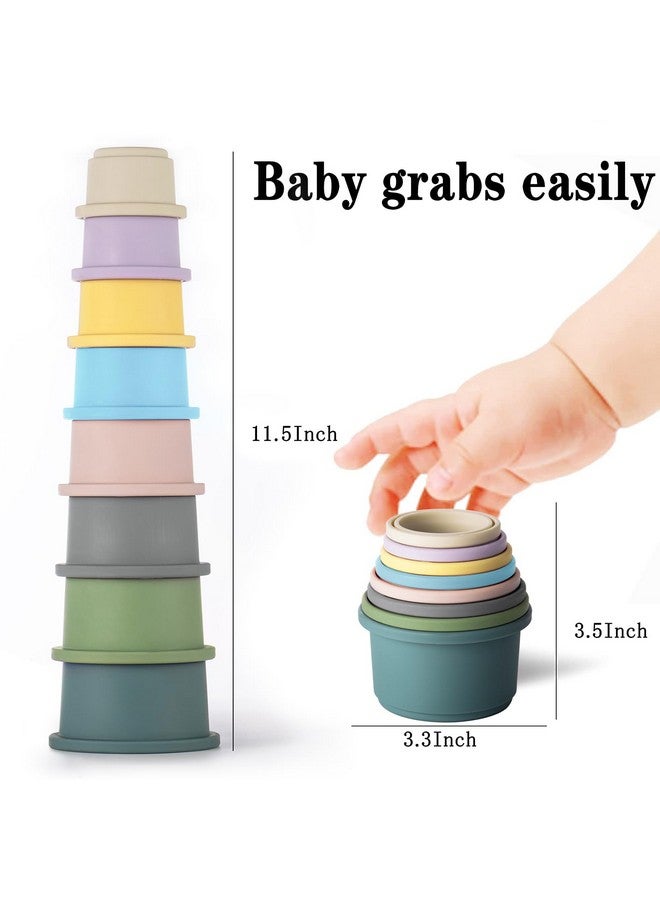 ZZYFGH Stacking Cups Toy for Baby, 8Pcs Nesting Cups with Pattern Fun Educational Montessori Gifts Cups Toys for Toddler 1-3 - Image 3