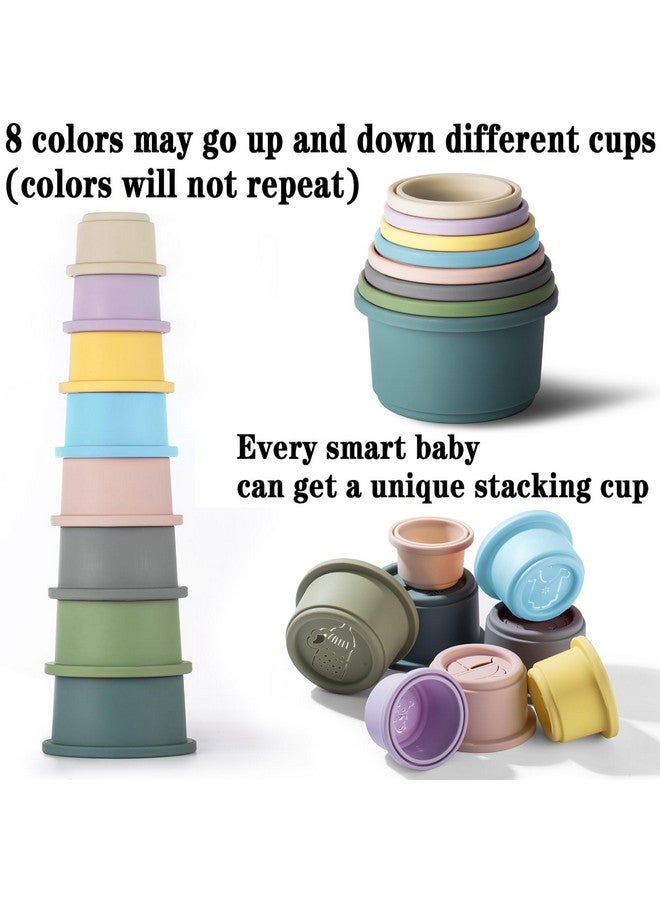 ZZYFGH Stacking Cups Toy for Baby, 8Pcs Nesting Cups with Pattern Fun Educational Montessori Gifts Cups Toys for Toddler 1-3 - Image 2