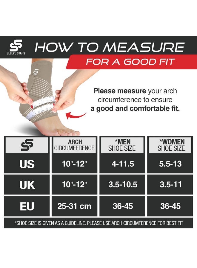 SS SLEEVE STARS Sleeve Stars Ankle Brace for Sprained Ankle, Plantar Fasciitis Relief Ankle Support for Women, Ankle Compression Sleeve w/ Strap (Single/Beige)  - Image 5