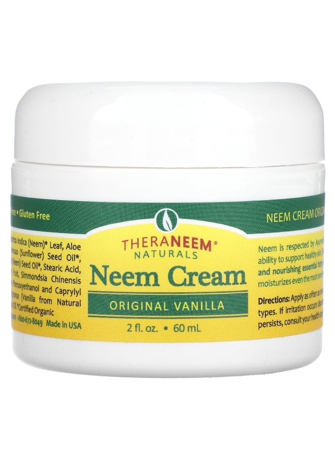 ORGANIX SOUTH Organix South, TheraNeem Naturals, Neem Cream, Original Vanilla, 2 fl oz (60 ml)  - Image 1