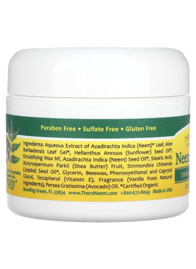 ORGANIX SOUTH Organix South, TheraNeem Naturals, Neem Cream, Original Vanilla, 2 fl oz (60 ml)  - Image 2