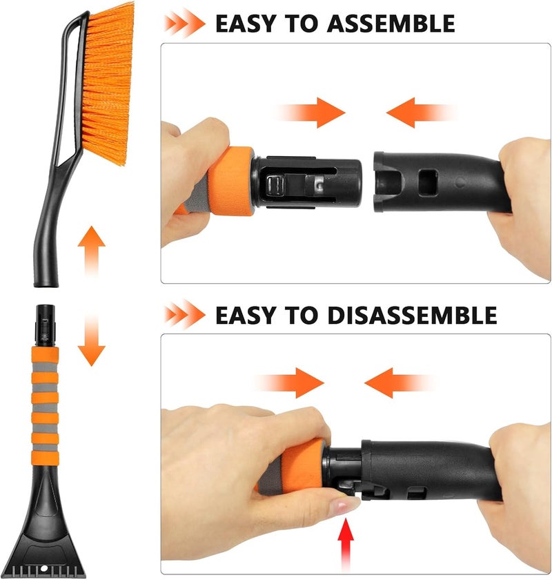 Showvigor 25" Snow Brush and Ice Scrapers for Car Windshield, 2-in-1 Detachable Design with Paint Protection, Extra Long Snow Removal Tool for Cars, Trucks, SUVs - Great for Drivers - Image 3