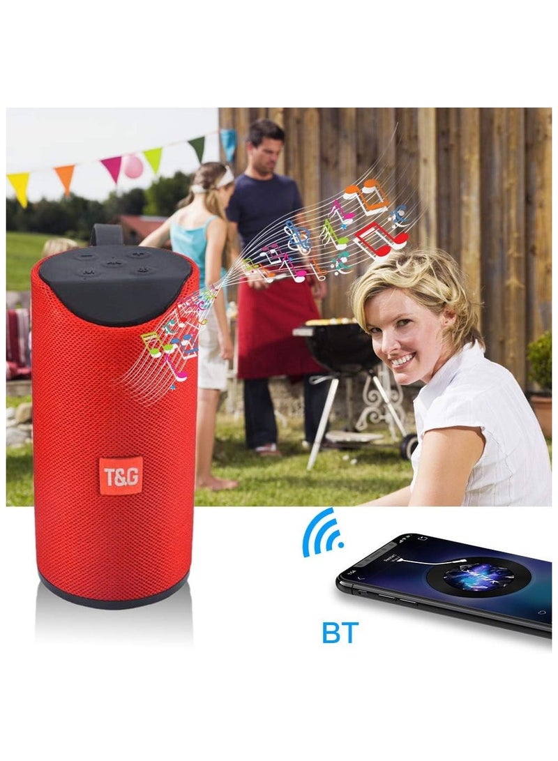 TG113 Portable Outdoor Bluetooth Speaker Wireless Compatible with Mini TF Card and USB Connection red - Image 3