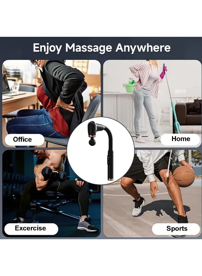 Powerful Deep Tissue Massage Gun – Handheld Electric Muscle Massager with 4 Attachments & LCD Display, Quiet & Rechargeable – Pain Relief for Back, Neck, Shoulders & Legs – Grey - Image 4