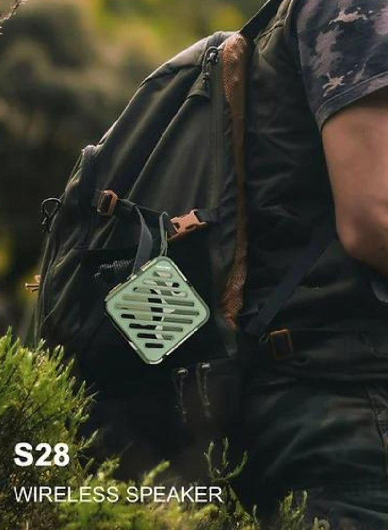 هينو تيكو مكبر صوت صغير محمول لاسلكي S28 مزود بتقنية البلوتوث - تصميم صغير الحجم، صوت عالي الجودة، اتصال سهل، مناسب للسفر، متين وقابل للحمل - أحمر - Image 3