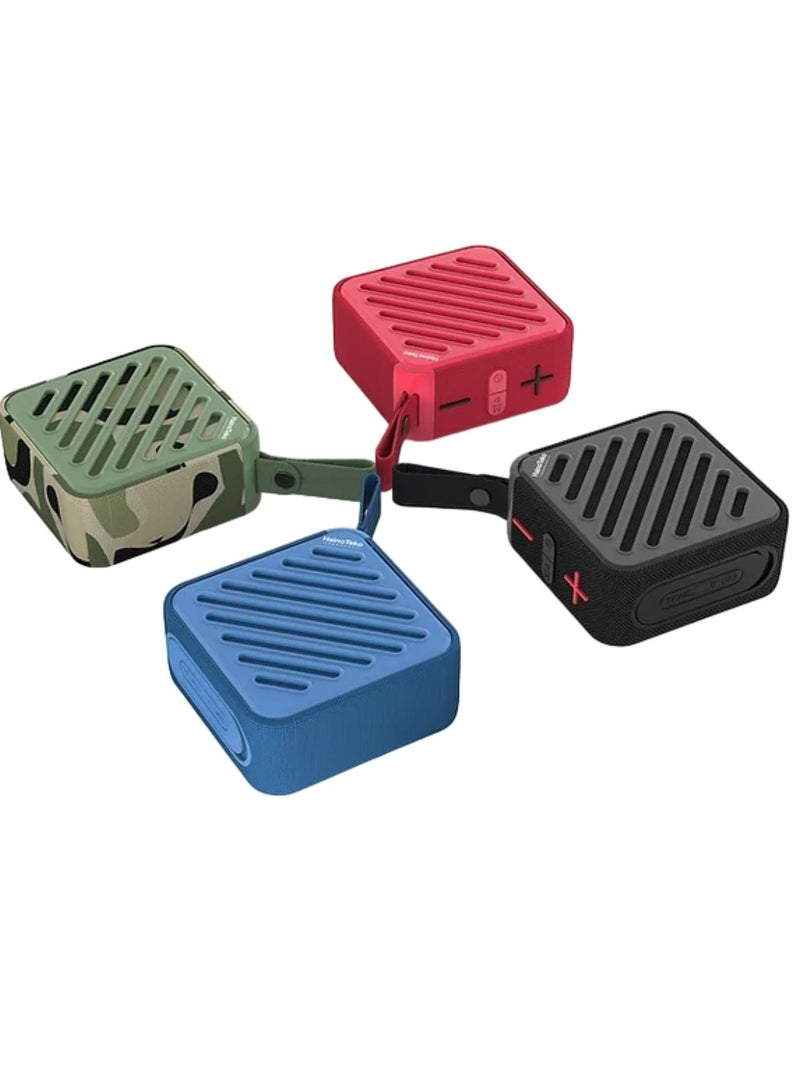 هينو تيكو مكبر صوت صغير محمول لاسلكي S28 مزود بتقنية البلوتوث - تصميم صغير الحجم، صوت عالي الجودة، اتصال سهل، مناسب للسفر، متين وقابل للحمل - أحمر - Image 4