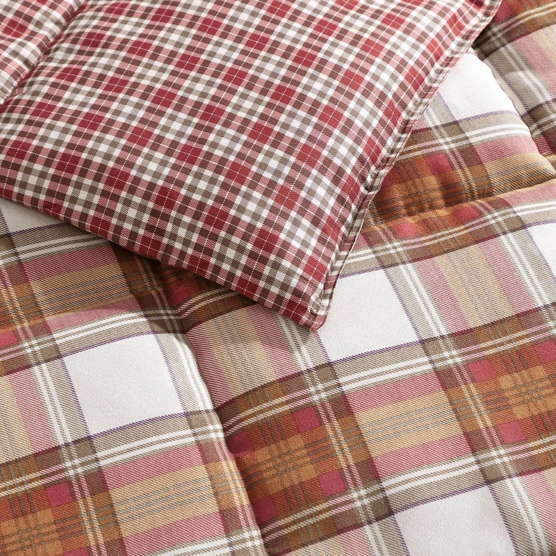 Eddie Bauer - Queen Duvet Cover Set, Reversible Cotton Bedding with Matching Shams, Stylish Luxurious Bedding Set (Edgewood Red, Queen) - Image 5
