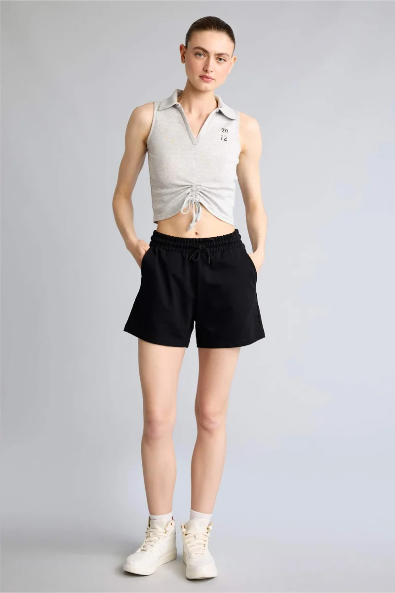 ديفاكتو Slim Fit Ribana Polo Collar Sleeveless Brooklyn Nets Licensed Tank Top