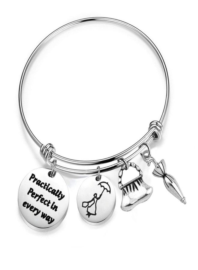 bobauna Practically Perfect In Every Way Inspired By Mary Expandable Wire Bangle Bracelet For Her (practically perfect bracelet) - Image 1