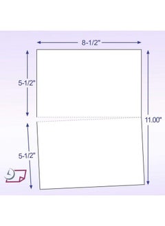 Next Day Labels Letter Size White Perforated Blank Post Card Cardstock 75 Lb Cover Stock (203 Gsm) 2 Per Page Cards Measure 8.5" X 5.5" Inkjet Laser Compatible 250 Sheets 500 Cards  - Image 3