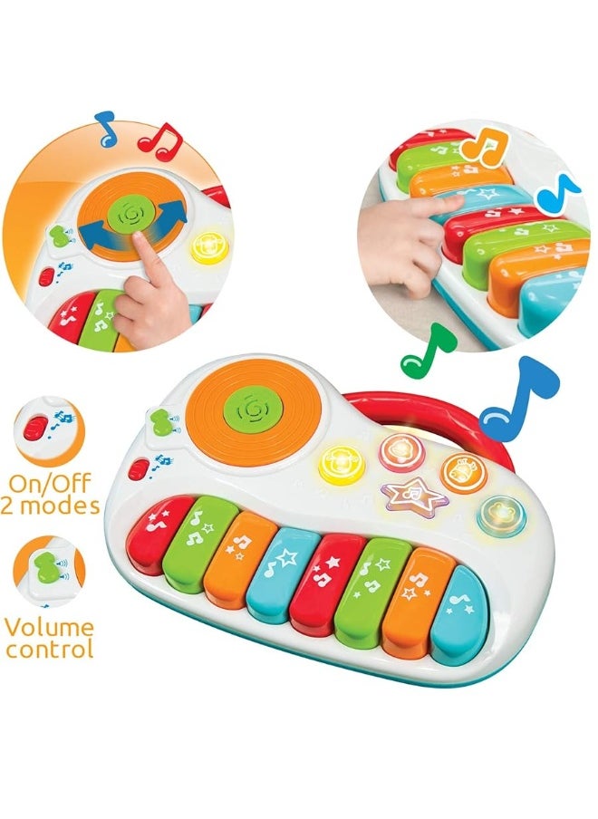 KiddoLab Musical Piano Toy for 1-3 Years Old Toddlers with Keyboard Note, DJ Mixer and Light-Up Buttons - Educational and Fun for Both Boys and Girl  - Image 1