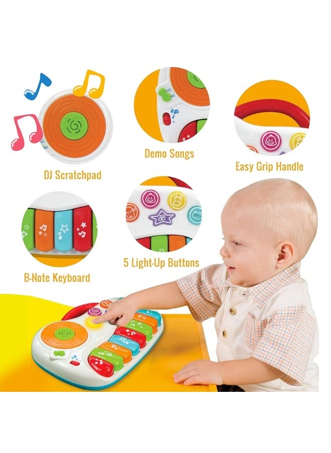 KiddoLab Musical Piano Toy for 1-3 Years Old Toddlers with Keyboard Note, DJ Mixer and Light-Up Buttons - Educational and Fun for Both Boys and Girl  - Image 2