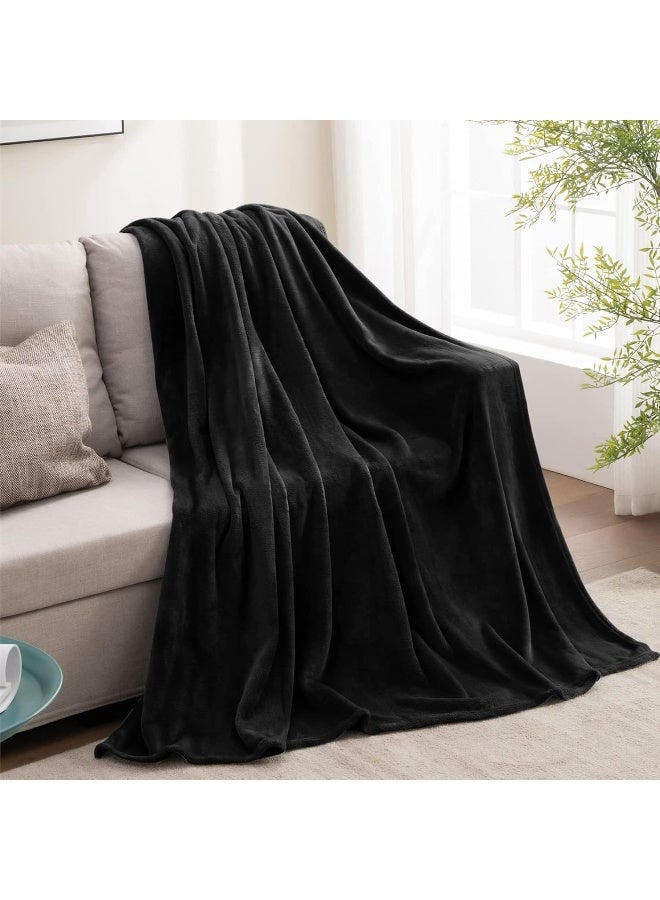 BEDELITE Fleece Blanket Black Throw Blankets for Couch & Bed, Plush Cozy Fuzzy Blanket 50" x 60", Super Soft & Warm Blankets for Fall and Winter - Image 5