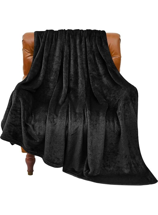 BEDELITE Fleece Blanket Black Throw Blankets for Couch & Bed, Plush Cozy Fuzzy Blanket 50" x 60", Super Soft & Warm Blankets for Fall and Winter - Image 1