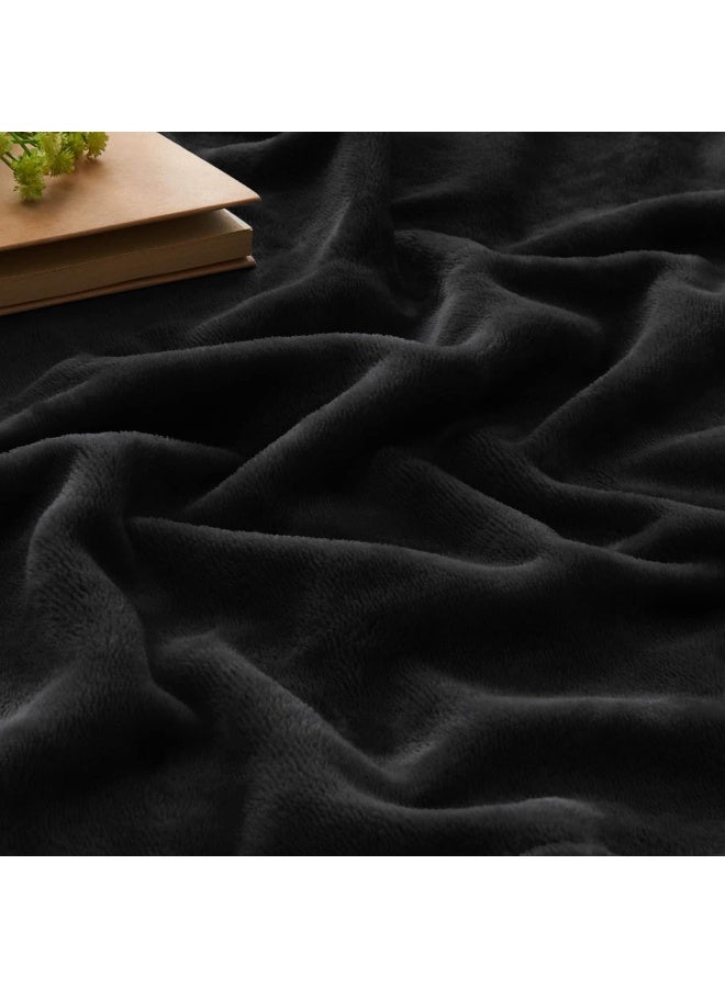 BEDELITE Fleece Blanket Black Throw Blankets for Couch & Bed, Plush Cozy Fuzzy Blanket 50" x 60", Super Soft & Warm Blankets for Fall and Winter - Image 3