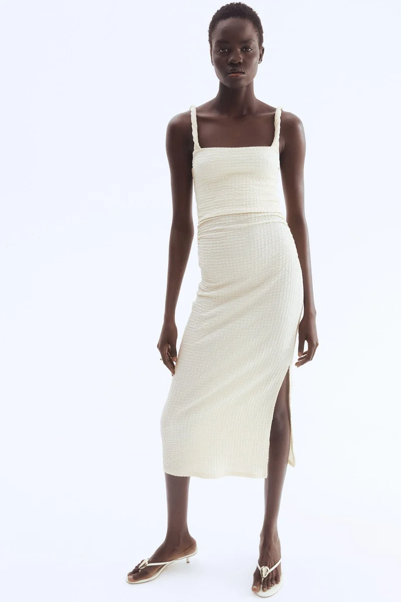 H&M Textured jersey midi dress