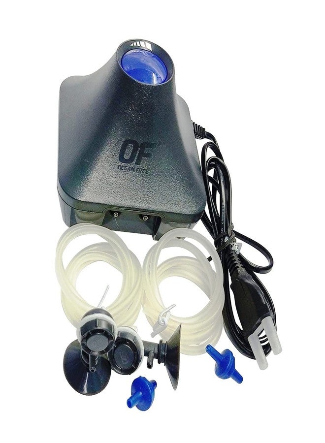 مضخة هواء SCH Pumps Vultron-5000 فائقة الهدوء وقابلة للتعديل ذات مخرجين لأحواض الأسماك، وأحواض السمك، والزراعة المائية، وتربية الأحياء المائية. - Image 2