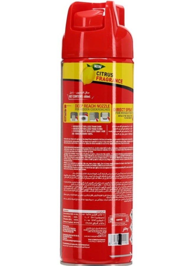 هيت بخاخ هيت لقتل الصراصير والحشرات الزاحفة، عبوة من قطعتين، 400 مل، أحمر - Image 2