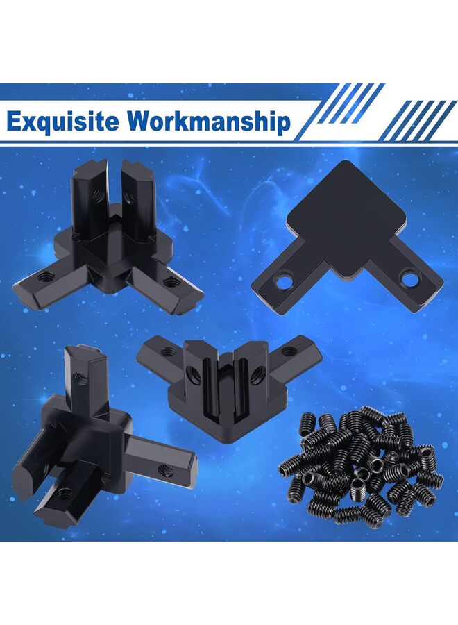 8Sets 3-Way End Corner Bracket Solid Connectors for 2020 Series 6mm Slot Aluminum Profile Accessories (Size : 40) - Image 5