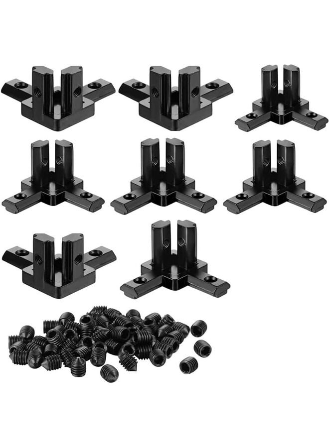 8Sets 3-Way End Corner Bracket Solid Connectors for 2020 Series 6mm Slot Aluminum Profile Accessories (Size : 40) - Image 1